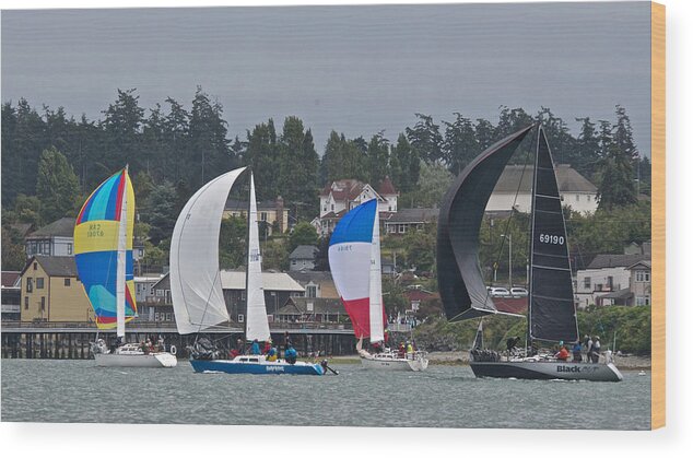 Whidbey Wood Print featuring the photograph Whidbey Island Race Week #70 by Steven Lapkin
