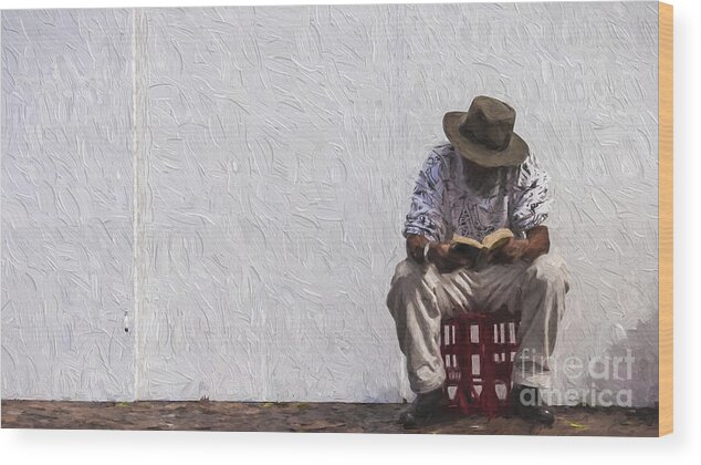 Akubra Wood Print featuring the photograph A leisurely read by Sheila Smart Fine Art Photography