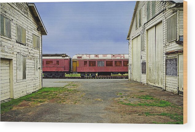 Rail Wood Print featuring the photograph About Time by Jon Exley