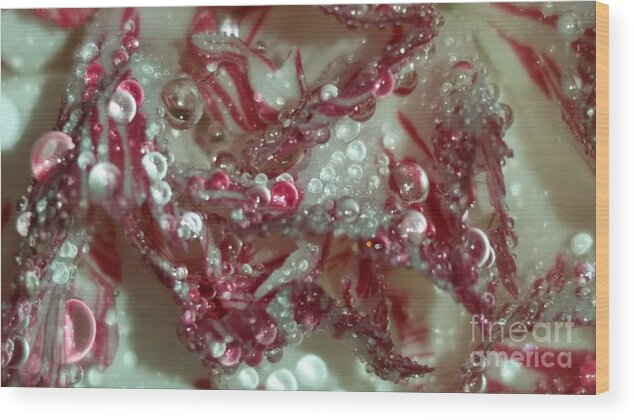 Macro Wood Print featuring the photograph Abstract Carnation 2 by Leara Nicole Morris-Clark