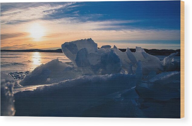 Sunset Wood Print featuring the photograph Angostura Ice by Donald J Gray