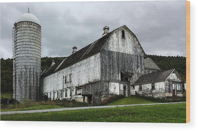 Barn Wood Print featuring the photograph Barn with Silo by Michael Spano