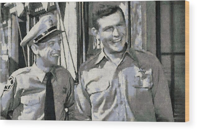 Barney Wood Print featuring the photograph Barney Fife and Andy Taylor by Paulette B Wright
