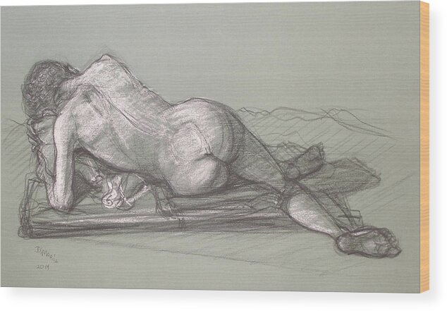 Realism Wood Print featuring the painting Bert Reclining by Donelli DiMaria