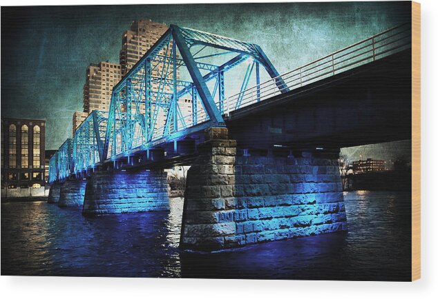 Evie Wood Print featuring the photograph Blue Bridge by Evie Carrier