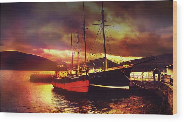  Wood Print featuring the photograph Boats in Scotland by Chris Drake