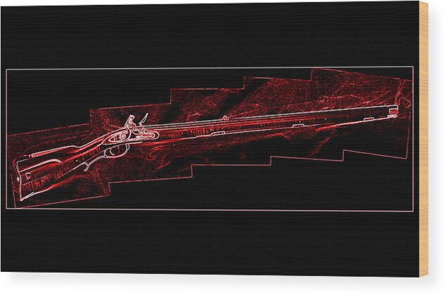 Muzzle Loader Wood Print featuring the mixed media Boone Rifle II by Eric Liller