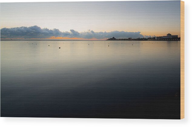 Sunrise Wood Print featuring the photograph Calm Michigan by David Downs