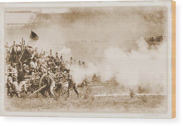 Civil War Wood Print featuring the photograph Cannon Fire by Judi Quelland