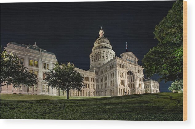 Austin Wood Print featuring the photograph Capital On A Hill by David Downs