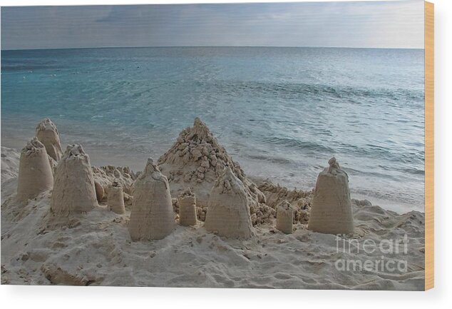 Sand Castle Wood Print featuring the photograph Castles In The Sand by Peggy Hughes