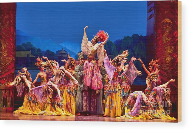 Tang Dynasty Palace Wood Print featuring the photograph Chinese Ballet in Xian by Shirley Mangini