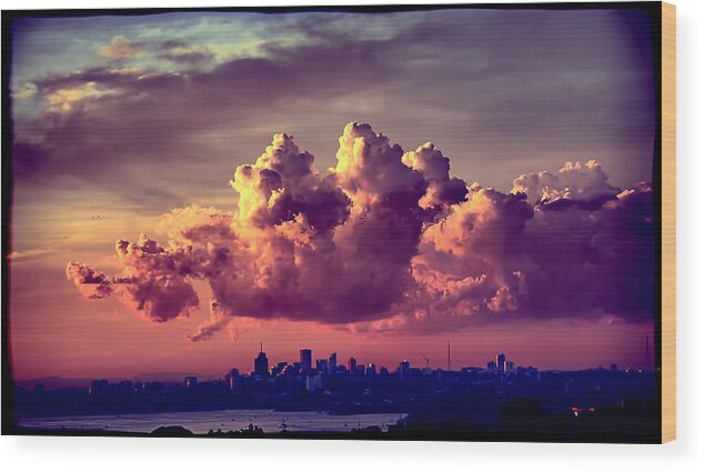 Sydney Wood Print featuring the photograph Clouds rolling by Andrei SKY