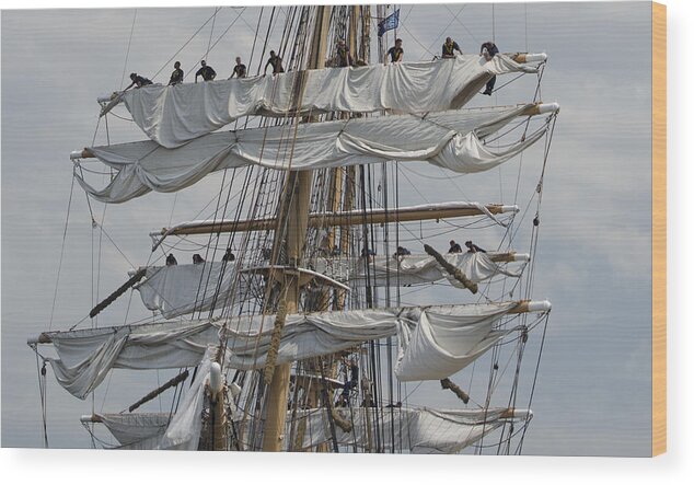 Uscg Wood Print featuring the photograph Coast Guard Cutter Eagle OpSail 2012 by Marianne Campolongo