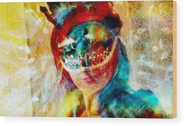 Color Mask Wood Print featuring the photograph Color Mask by Linda Sannuti