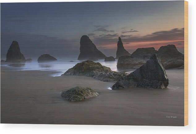  Wood Print featuring the photograph Contrasting Partners..... Bandon Oregon by Tim Bryan