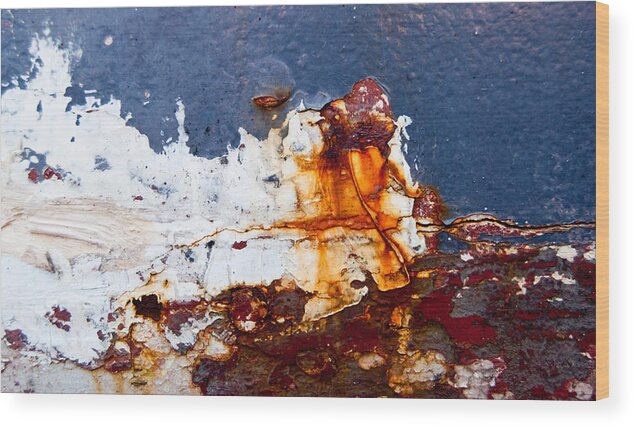 Industrial Wood Print featuring the photograph Crashing Wave Abstract by Jani Freimann