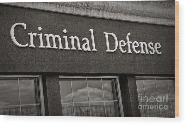 Law Wood Print featuring the photograph Criminal Defense Law Practice by Phil Cardamone