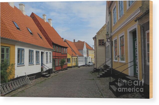 Village Wood Print featuring the photograph Danish village by Susanne Baumann