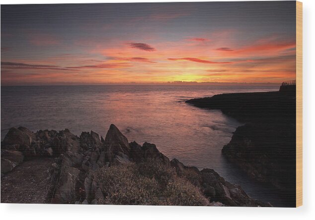 Sky Wood Print featuring the photograph Dawn Panorama by Celine Pollard