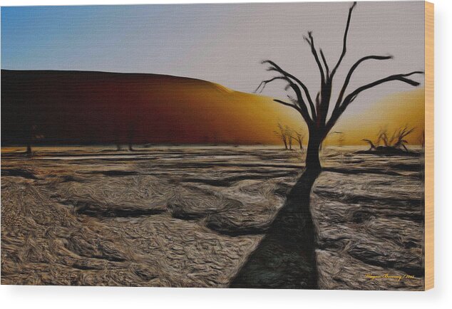 Desert Wood Print featuring the painting Desert Floor by Wayne Bonney
