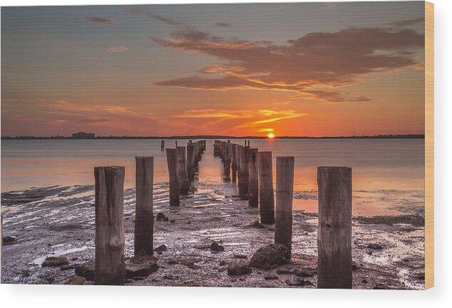 Sunset Wood Print featuring the photograph Dunedin Sky by Charles Aitken