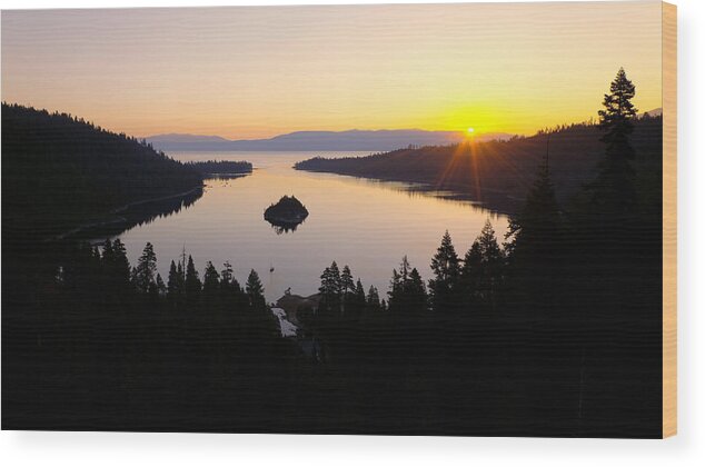 Lake Wood Print featuring the photograph Emerald Dawn by Chad Dutson