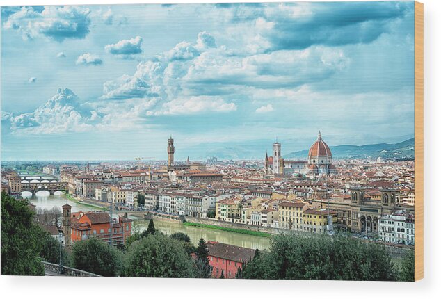 Scenics Wood Print featuring the photograph Florence Cityscape by Martin Wahlborg
