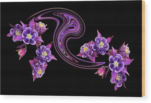 Purple Flower Wood Print featuring the photograph Flowing Purple Velvet 2 by Gill Billington