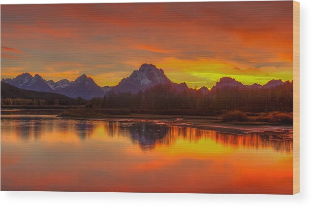 Grand Tetons Wood Print featuring the photograph Grand Teton Sunset by Brenda Jacobs