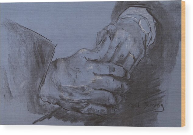 Hands Wood Print featuring the painting Hands of Justice by Carol Berning