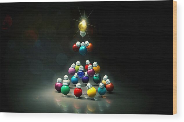 Christmas Wood Print featuring the digital art Happy Holidays by Adam Vance