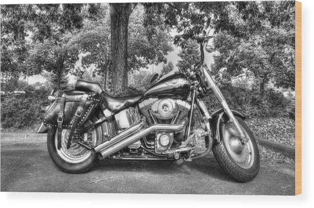 Digital Art Wood Print featuring the photograph Harley D. Iron Horse by Sergio Aguayo