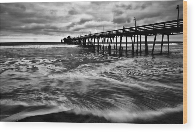 Pier Wood Print featuring the photograph Lonely Man on the Pier by Ryan Weddle