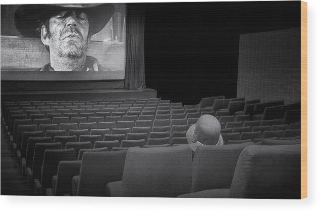 Movie Wood Print featuring the photograph Lonely...at The Movies... by Marie-anne Stas