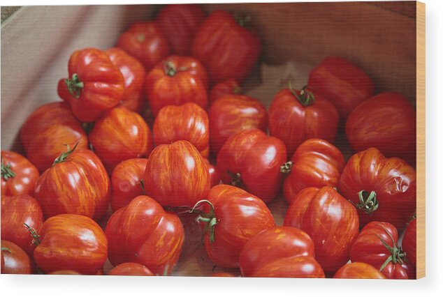 5d Mark Iii Wood Print featuring the digital art Luscious Tomatoes at the Farmer's Market by John Hoey