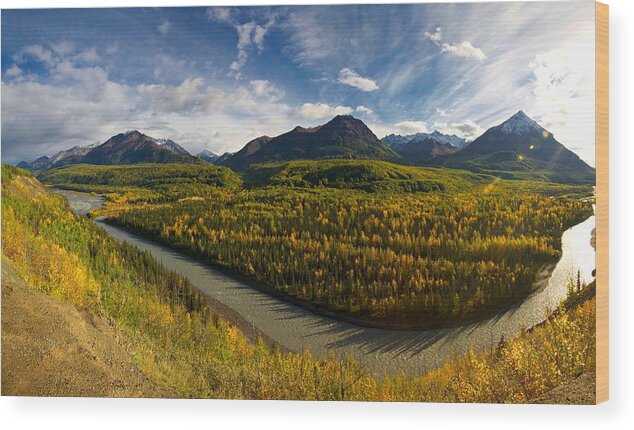 Alaska Mountains Wood Print featuring the photograph Mat-Su Bend 2 by Ed Boudreau