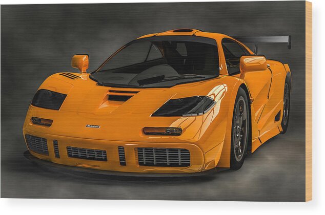  Mclaren F1 Lm  Wood Print featuring the digital art McLaren F1 LM by Louis Ferreira