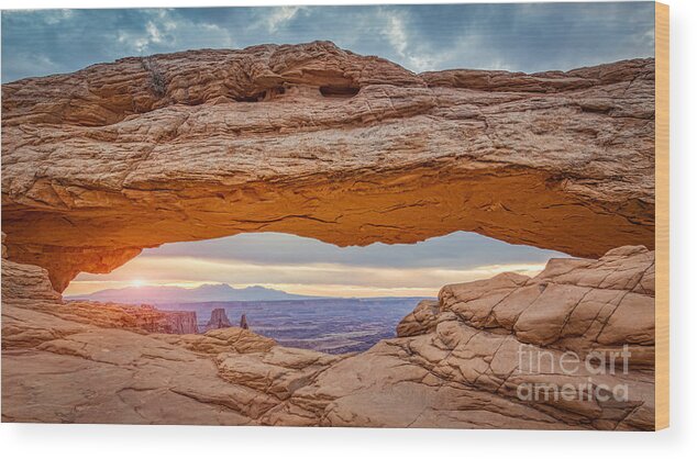 Utah Wood Print featuring the photograph Mesa Arch Sunset by Michael Ver Sprill