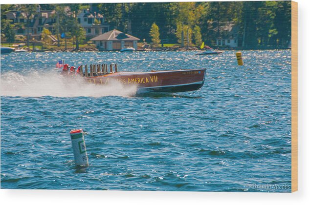 New England Wood Print featuring the photograph Miss America VII Wolfeboro Regatta by Brenda Jacobs