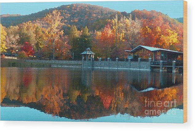 Fall Wood Print featuring the photograph Montreat Autumn by Lydia Holly