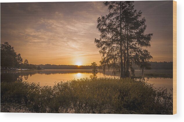 Lake Marion Wood Print featuring the photograph Morning Pull by Steve DuPree