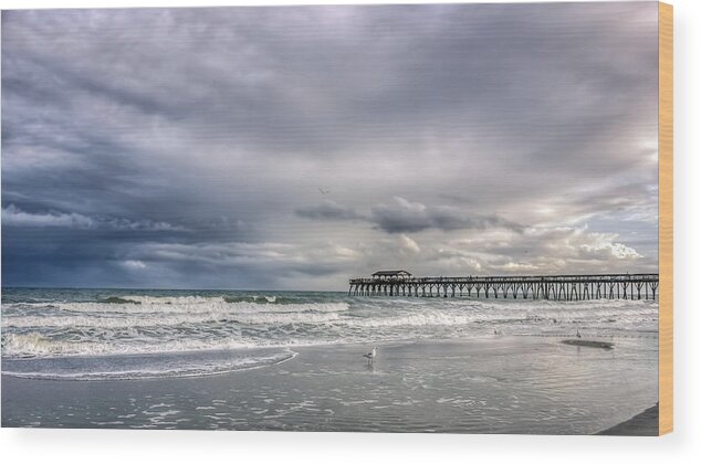 America Wood Print featuring the photograph Myrtle Beach Fishing Pier by Rob Sellers