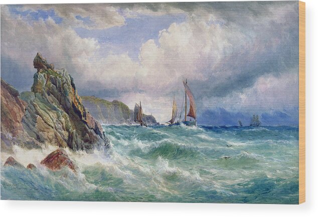 Seascape Wood Print featuring the painting Off Cape Clear  County Cork by John Faulkner