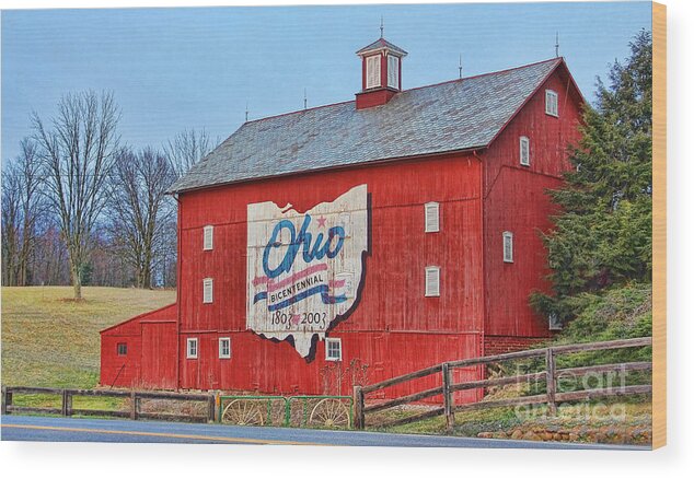 Red Barn Wood Print featuring the photograph Ohio Bicentennial Barn by Jack Schultz
