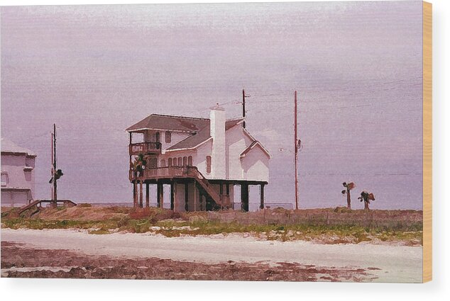 Galveston Beach Wood Print featuring the photograph Old Galveston by Tikvah's Hope