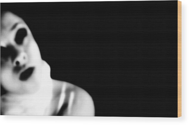 Black And White Wood Print featuring the photograph Perplexed by Jessica S