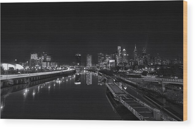 Landscape Wood Print featuring the photograph Philadelphia Skyline by Rob Dietrich