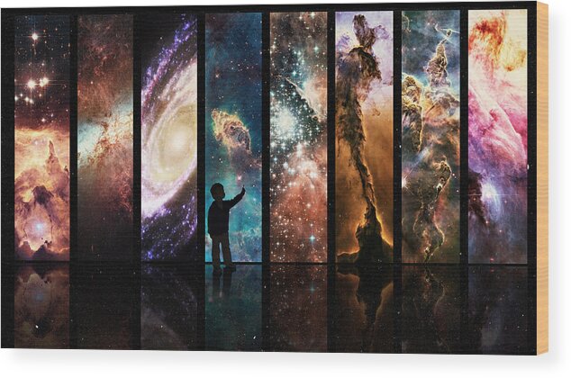 Education Wood Print featuring the photograph Portals to galactic wonder by Yuri_Arcurs