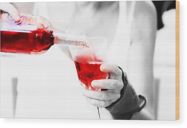 Wine Wood Print featuring the photograph Red Red Wine by Jenny Rainbow